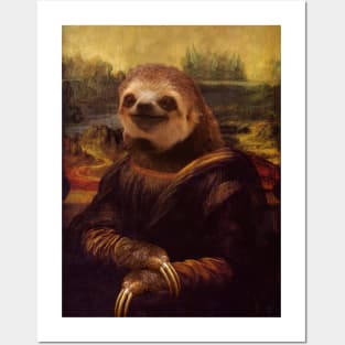 Sloth Mona Lisa - Print / Home Decor / Wall Art / Poster / Gift / Birthday / Sloth Lover Gift / Animal print Canvas Print Posters and Art